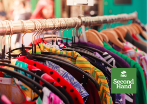 Bild från Second hand butik med PMUs logotyp